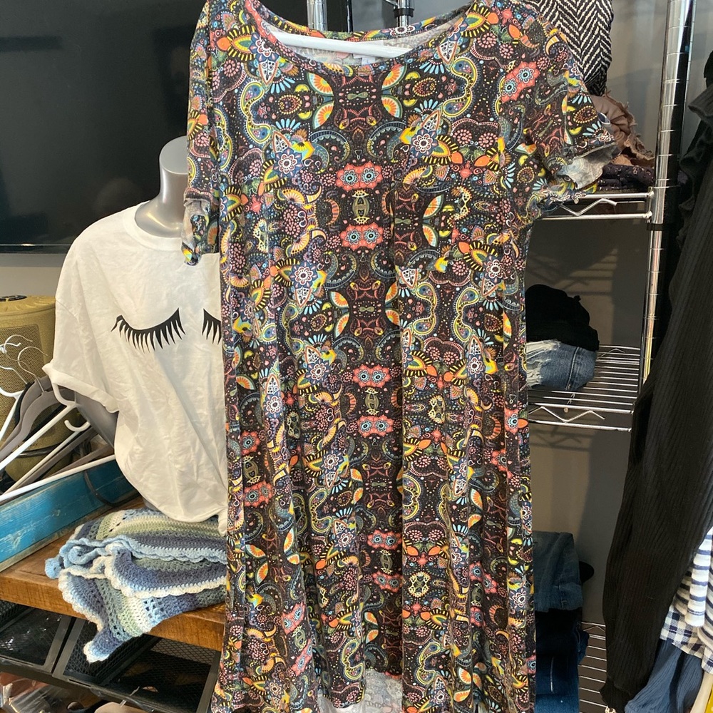 Funky print pocketed t shirt dress